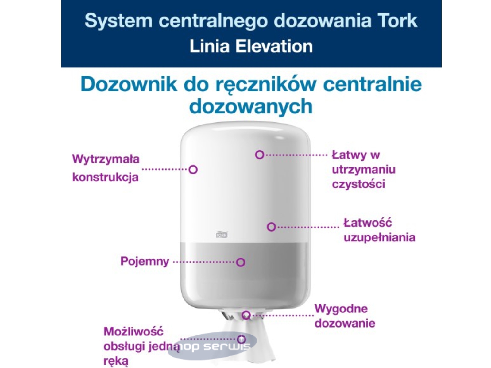 Dozownik CENTER M2 TORK 559000 MAXI WHITE